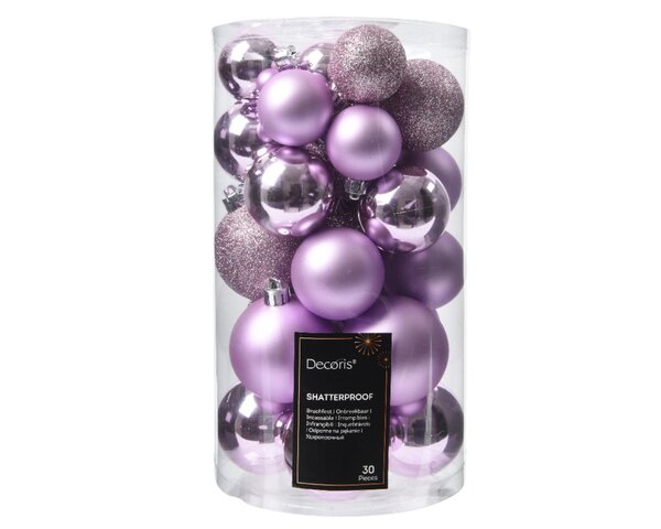 30 onbreekbare kerstballen mixkoker lilac breeze