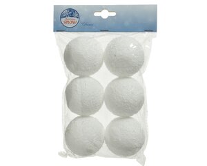 6 sneeuwballen met hanger 8 cm wit