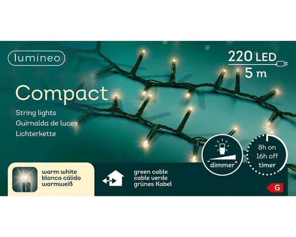 Basic kerstverlichting LED compact rice lights 220 warm wit - afbeelding 2