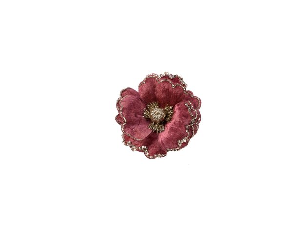 Bloem polyester fluweel 14 cm velvet pink