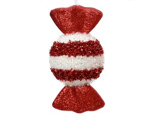 Figuur foam snoep rood / wit 15 cm