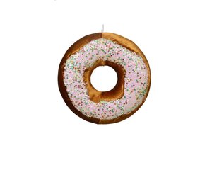 Figuur polyester donut licht bruin 13 cm