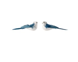 Foam vogel blauw / wit 11 cm