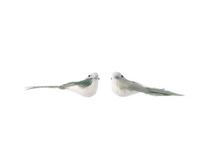 Foam vogel groen / wit 11 cm