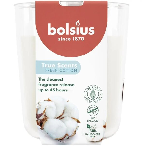 Bolsius geurglas true scents fresh cotton L