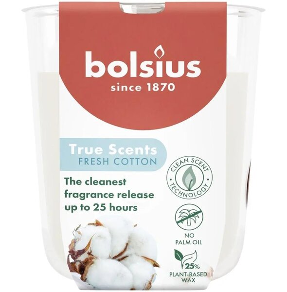 Bolsius geurglas true scents fresh cotton S