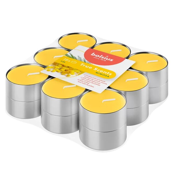 Bolsius geurtheelicht true scents mimosa 18 stuks