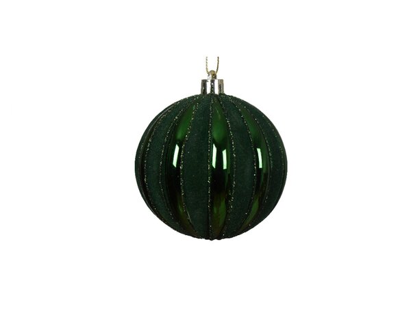 Kerstbal kunststof 8 cm rond groen