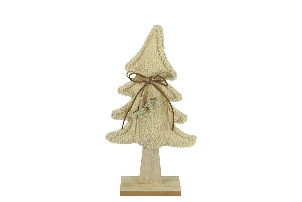 Kerstboom stof 37 cm crème Koopkerstverlichting nl