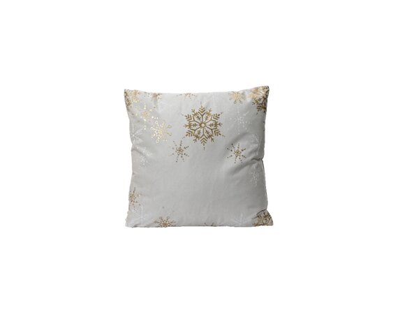 Kussen kerst polyester 45 x 45 cm wit