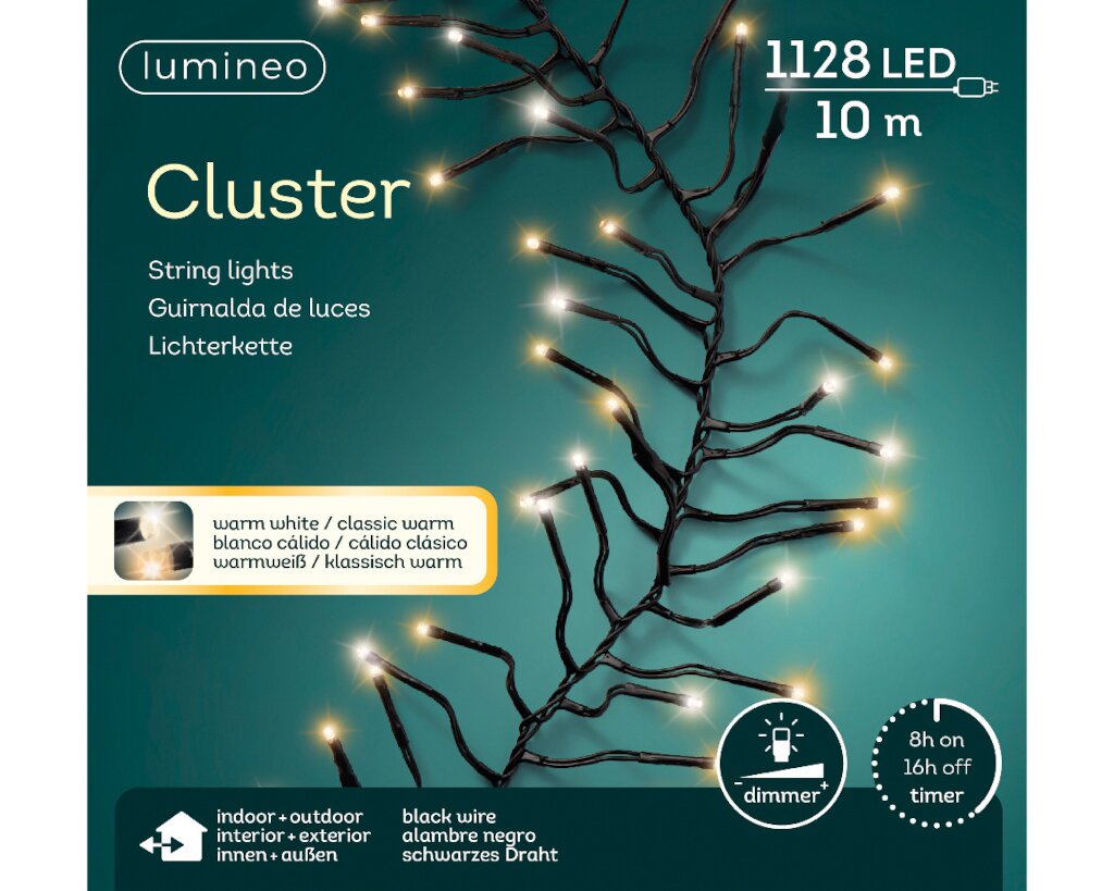 veelbelovend Bek nooit LED clusterverlichting warm wit / klassiek warm 1128 lampjes -  Koopkerstverlichting.nl