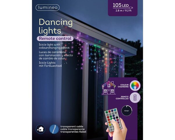 Led fonkel icicle dancing lights 105 lampjes Led multi - afbeelding 2