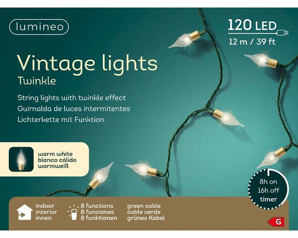 Led vintage lights peer 120 lamps warm wit - afbeelding 2