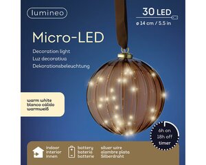 Micro led bal 14cm bruin warm wit - afbeelding 2