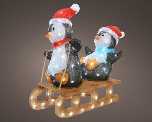 Pinguïns op slee 31x61x56 cm 110 lampjes - afbeelding 1