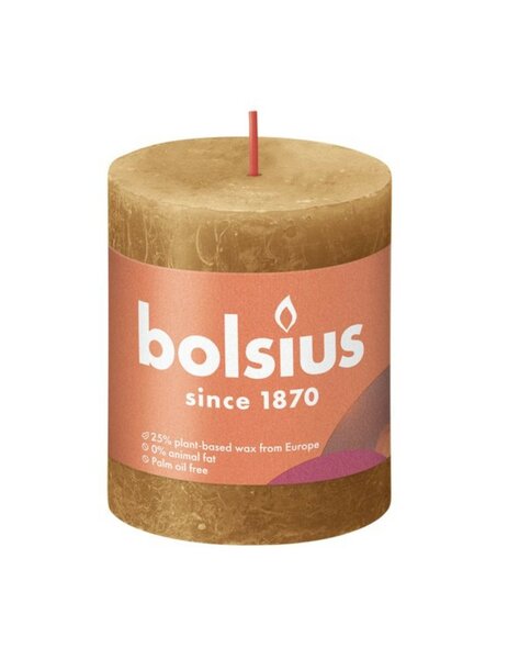 Bolsius kaars rustiek 8x7 cm spice brown